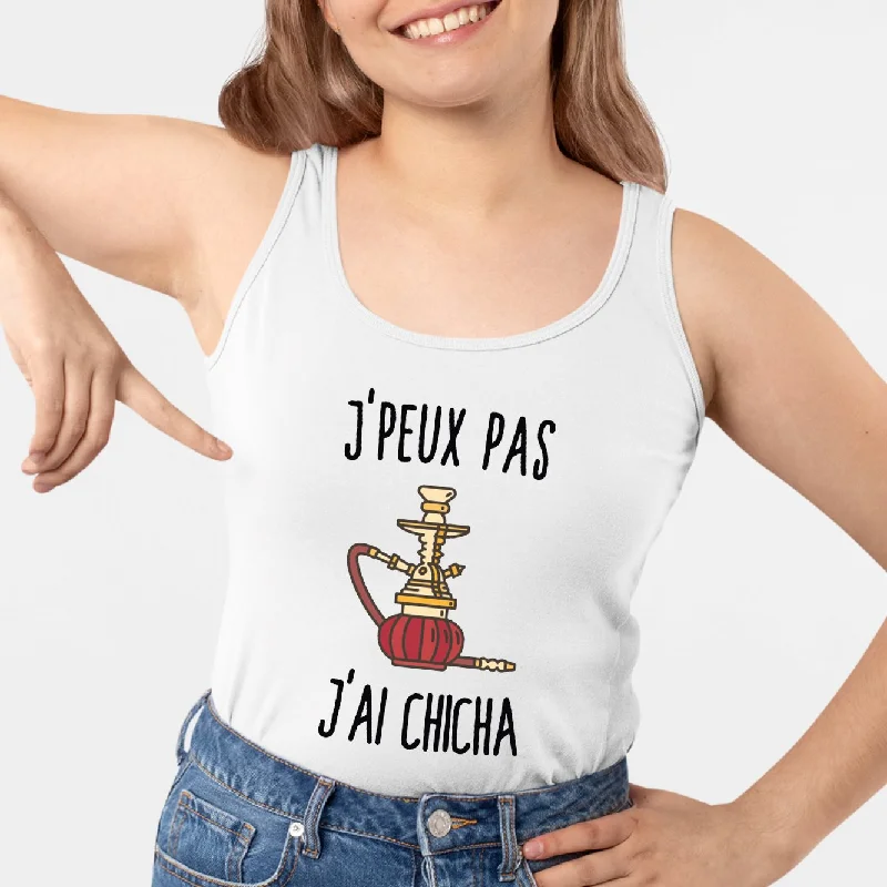 ribbed tanks 90s vintage style-Débardeur Femme J'peux pas j'ai chicha
