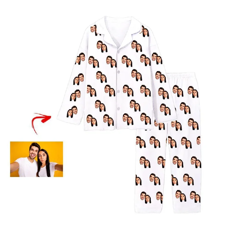 Stylish mother and kid same suit for vacations-Personalised Pyjamas Happy You And Me White