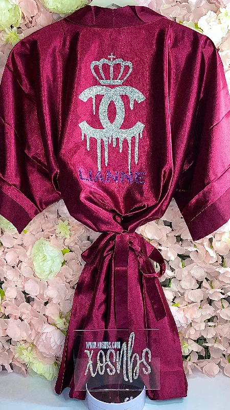 Stylish women's robes for home comfort-Personalised Robe | Burgundy