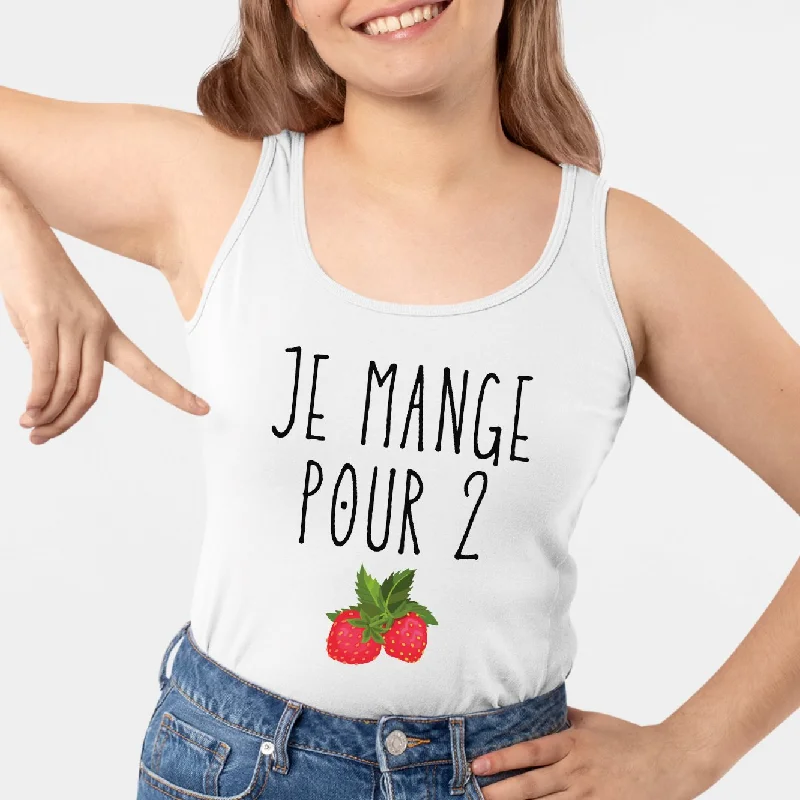 closeout camisoles last chance-Débardeur Femme Je mange pour 2