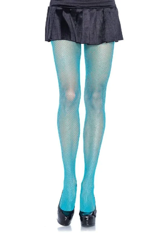 Nipple covers for no-show bras-Full Neon Blue Fishnets