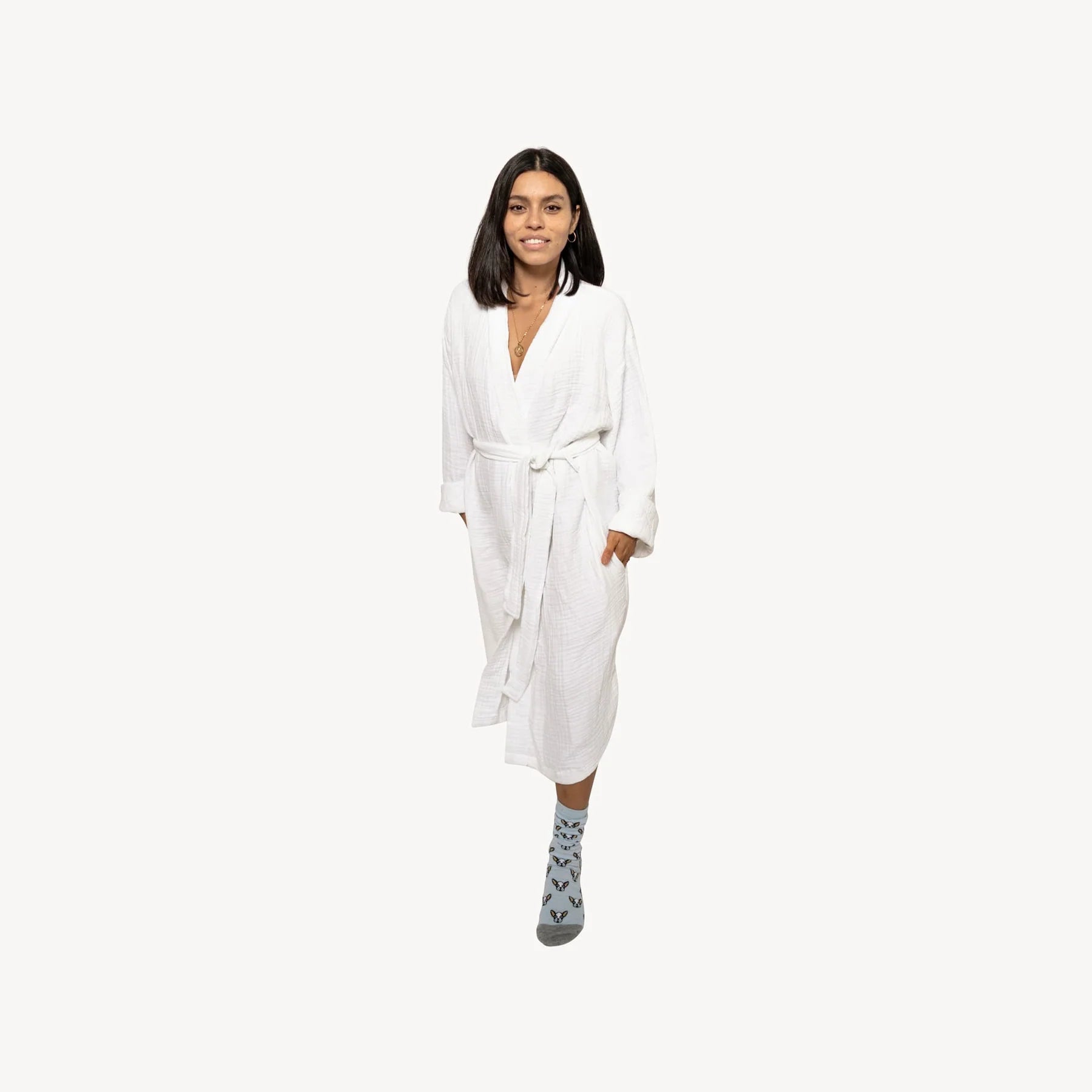 Women's robes for staying warm at home-Pokoloko Crinkle Robe