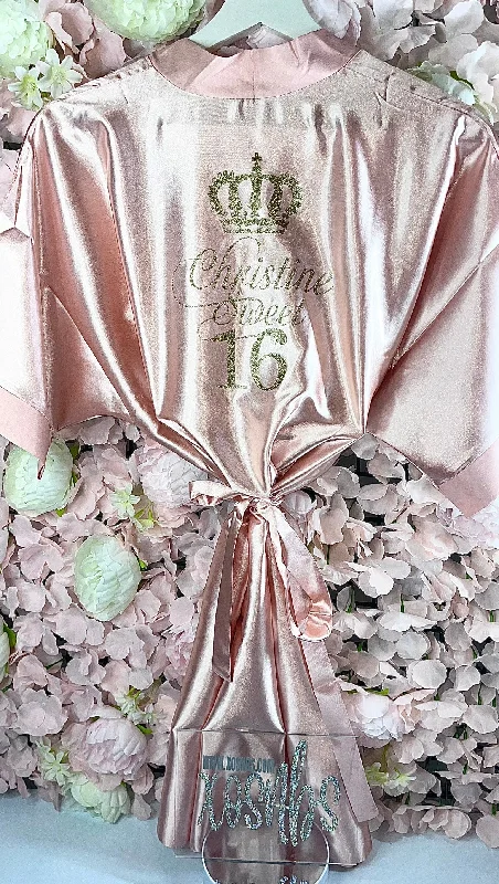 Women's robes for warm weather relaxation-Kids | Personalised Satin Robes | Nude