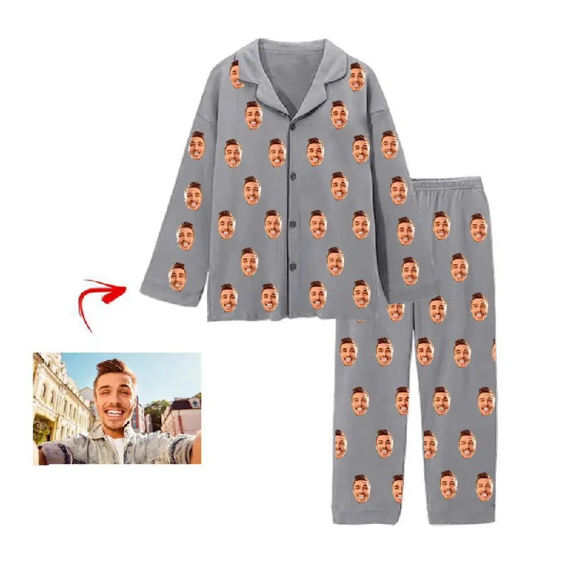Stylish mother and kid same suit for effortless fashion-Personalised Pyjamas I Love My Boyfriend Grey Stylish mother and kid same suit for effortless fashion-Personalised Pyjamas I Love My Boyfriend Grey