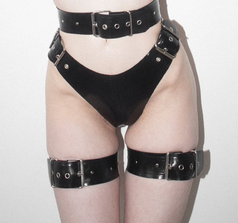 Nipple covers for preventing exposure-Buckled Garter Straps
