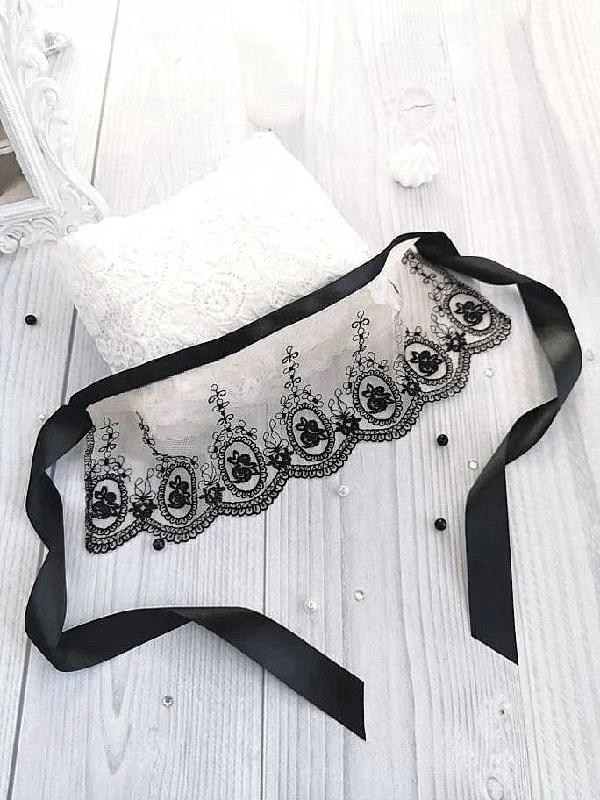 Nipple covers for invisible cleavage support-Black Lace Blindfold Veil