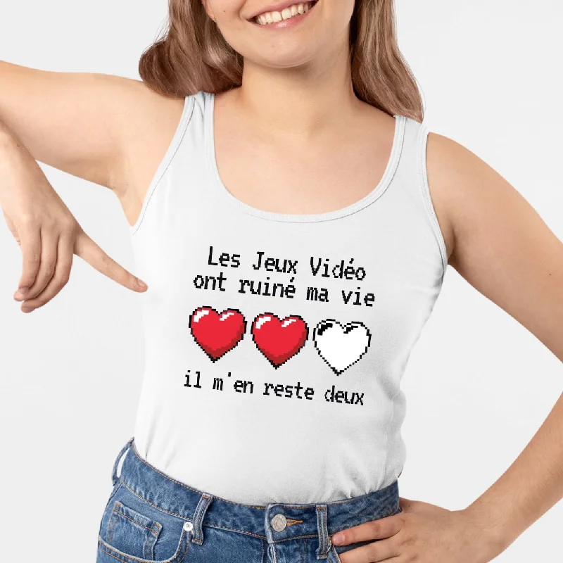 thermal camisoles for winter-Débardeur Femme Les jeux vidéo ont ruiné ma vie il m'en reste deux