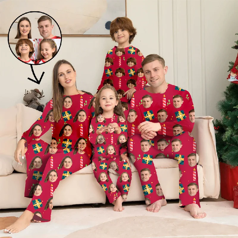 Trendy mother and kid same suit for relaxed trips-Custom Photo Pajamas Family Matching Set Christmas Matching Sleepwear Personalized Pajamas Christmas Gift For You