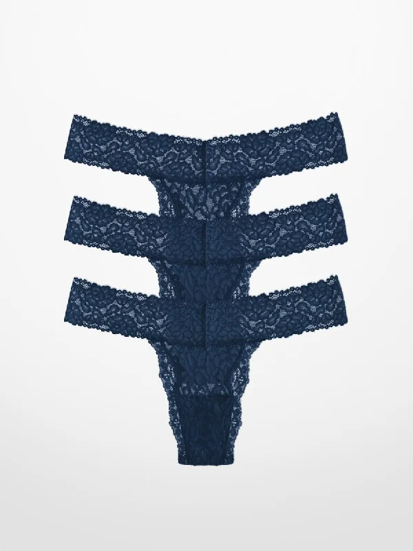 Women's panties for sleeping comfort-3-Pack Luxe-Stretch Lace Thong