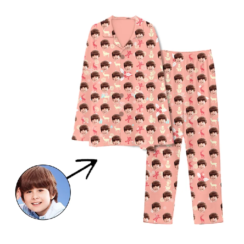 Matching mother and kid same suit with chic patterns-Personalised Pyjamas Christmas Reindeer