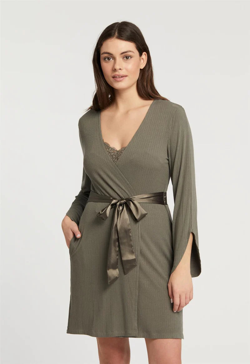 Warm women's robes for the cold season-Fleurt Whisper Pointelle Robe