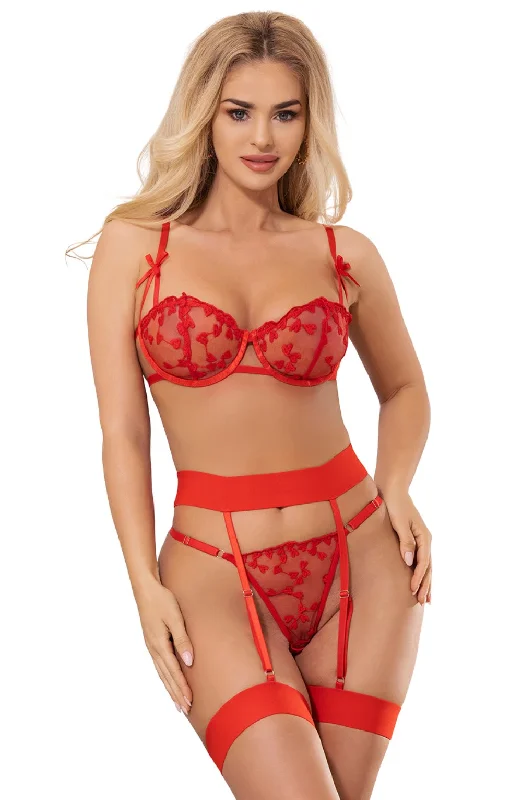 Sexy lingerie sets for women-YesX YX845 Bra Set Red