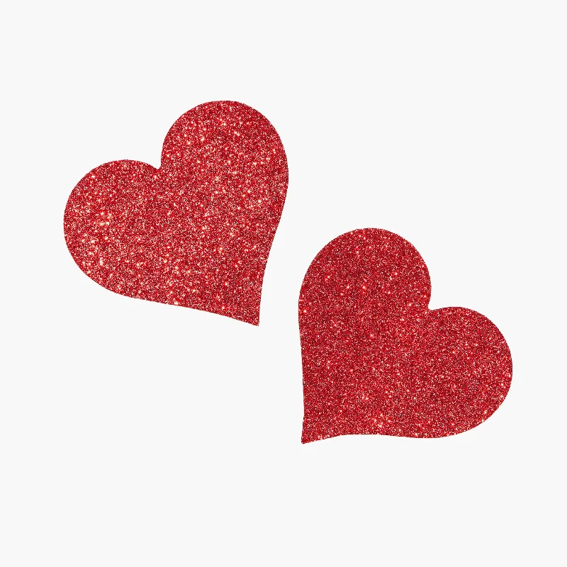 Nipple covers for strapless outfits-Glitter heart shape  nipple covers