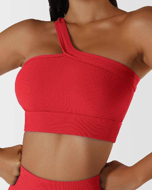 Bras for smooth post-operative recovery-One shoulder yoga bra
