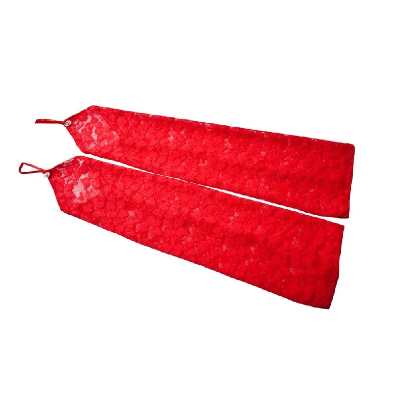 Nipple covers for soft fabric adhesion-Yours Truly Cerise Lace Gloves