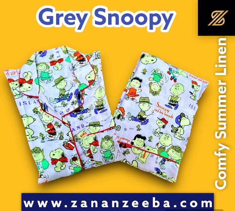 Cute matching mother and kid same suit for photos-Grey Snoopy