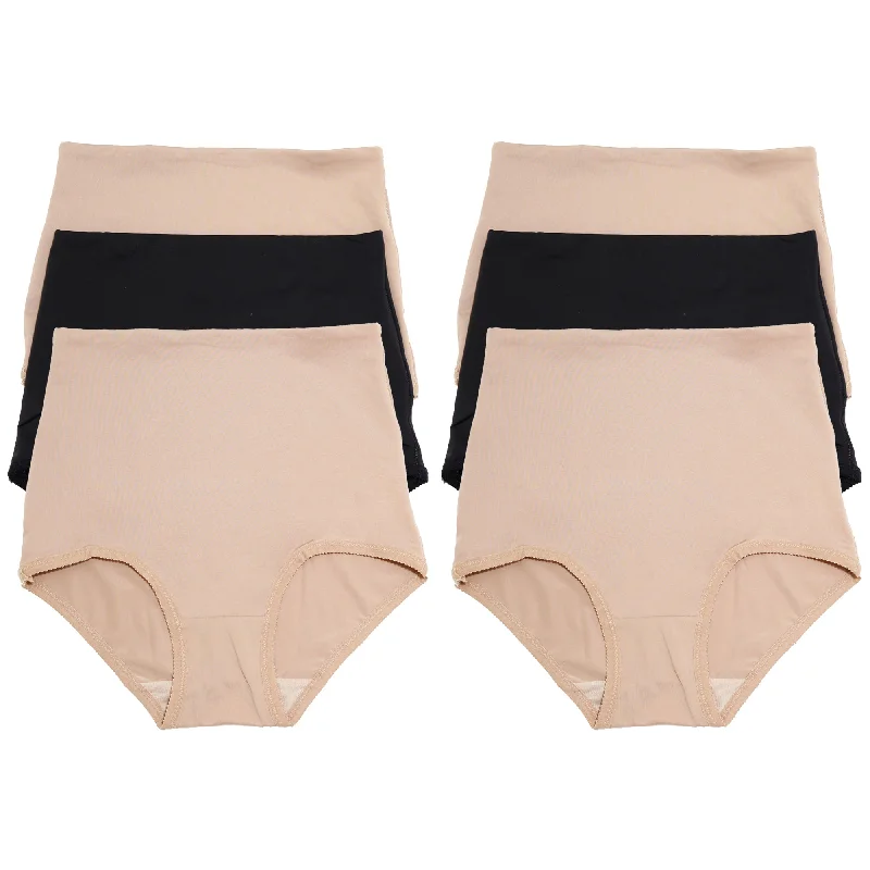 Affordable women's panties for every day-Mid-Rise Waist Body Shaping Panties (6-Pack)