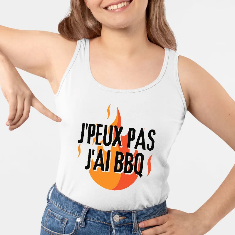 moisture-wicking tanks for gym-Débardeur Femme J'peux pas j'ai barbecue