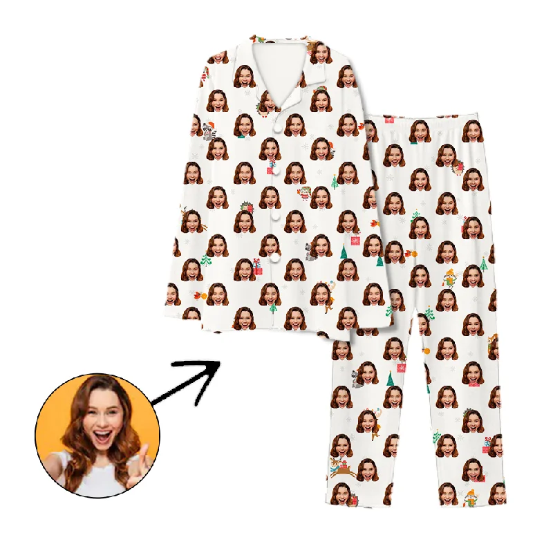 Matching mother and kid same suit for movie nights-Personalised Pyjamas Christmas Tree
