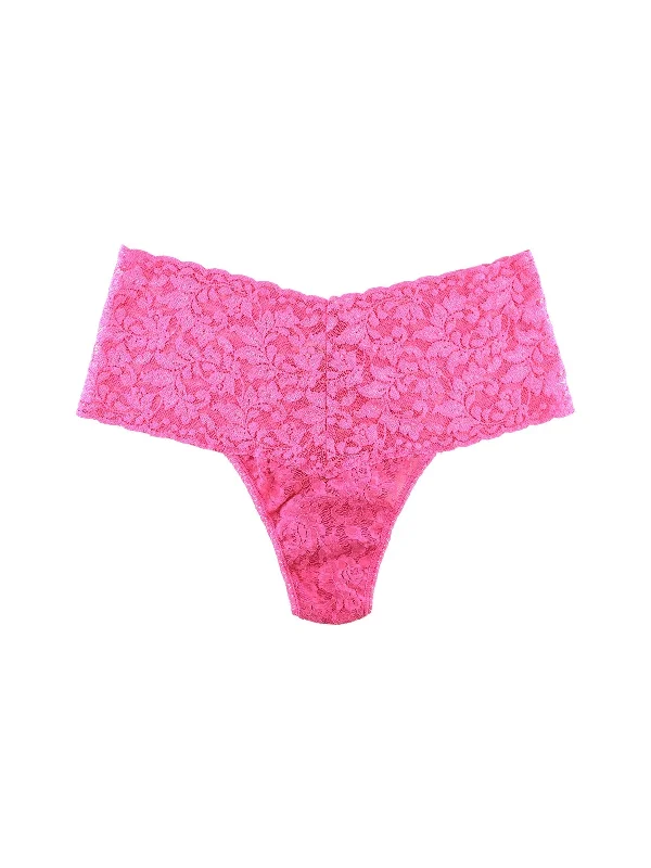 Comfortable cotton panties for everyday and weekend wear-Hanky Panky One Size Retro Thong