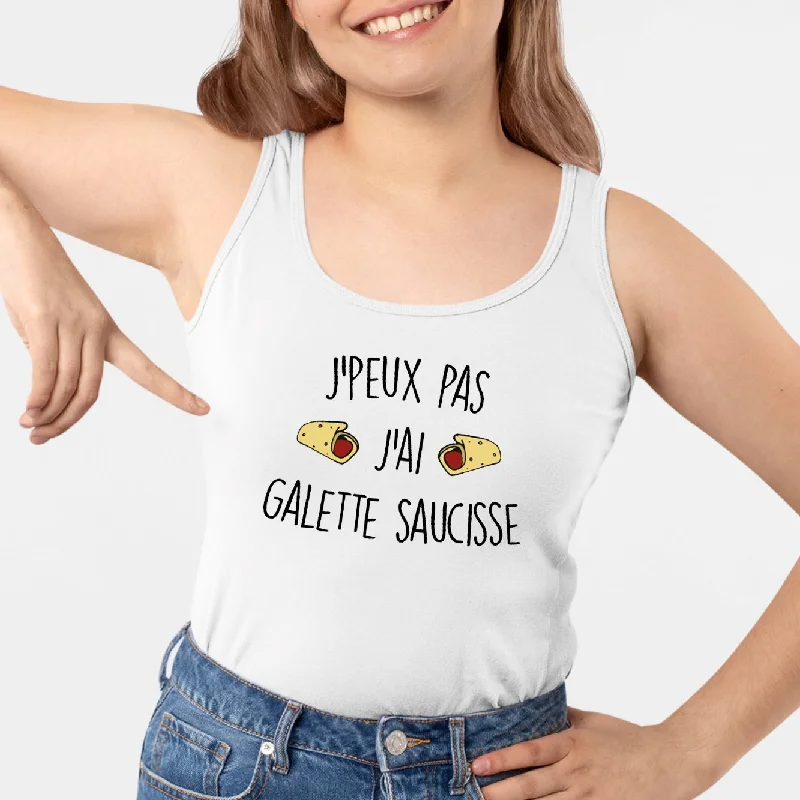 tie-dye tanks summer 2024-Débardeur Femme J'peux pas j'ai galette saucisse