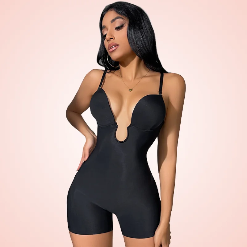 Bras for smooth under clothing during recovery-Body Shaper Bodysuit with Built In Bra