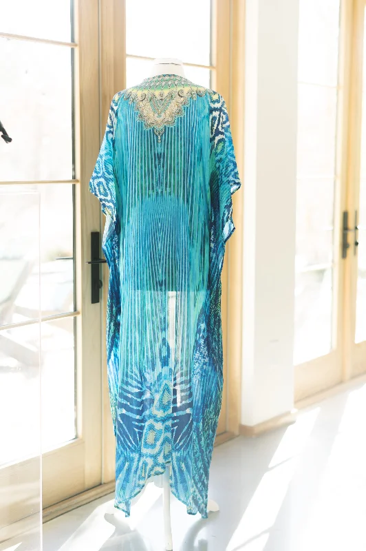 Comfortable women's robes with pockets-Blakeline Kimono: Out of the Blue