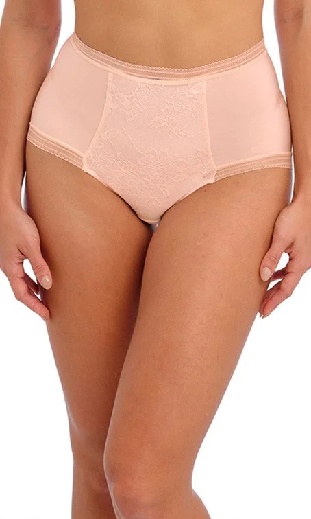 Women's panties for large thighs with high waist fit-Fantasie Fusion Lace Blush High Waist Brief Women's panties for large thighs with high waist fit-Fantasie Fusion Lace Blush High Waist Brief