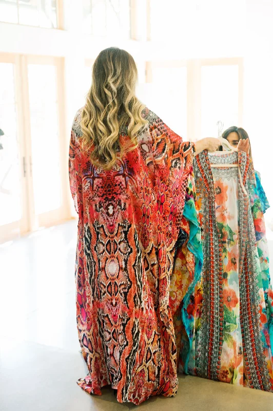 Women's robes with matching nightgown-Blakeline Kimono: Caught Red Handed