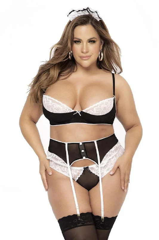 Sexy lingerie for boosting intimacy-Mapale 6466X Costume French Maid Color Only Color