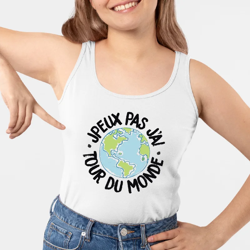 strappy tanks with built-in bra-Débardeur Femme J'peux pas j'ai tour du monde