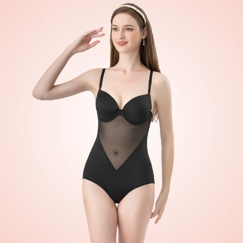 Bras for recovery after breast implants-Shaping Bodysuit For Body Slimming with Built In Bra