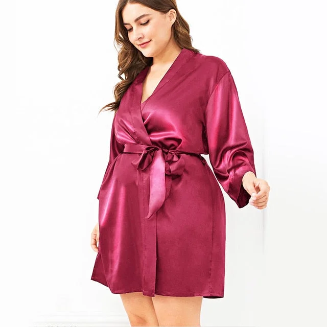 Women's robes for a comfortable, stylish look-Simplicity Silk Robe Plus Size