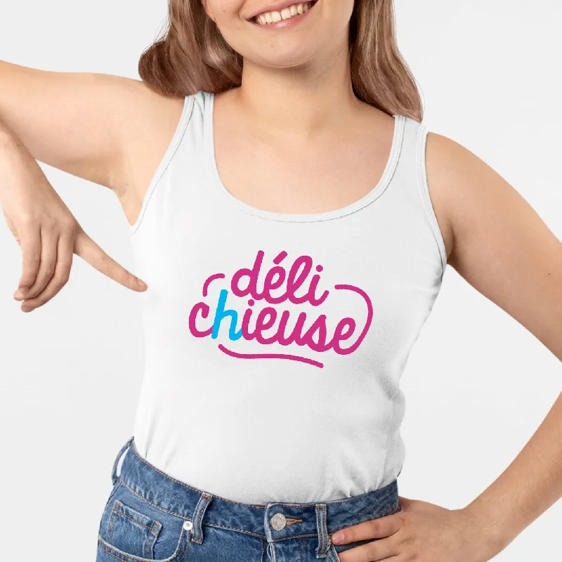 satin camisoles for nightwear-Débardeur Femme Délichieuse