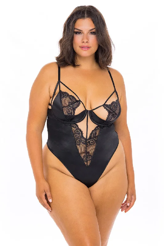 Sexy lingerie for luxury nightwear-Curvy Ivy Lace Teddy