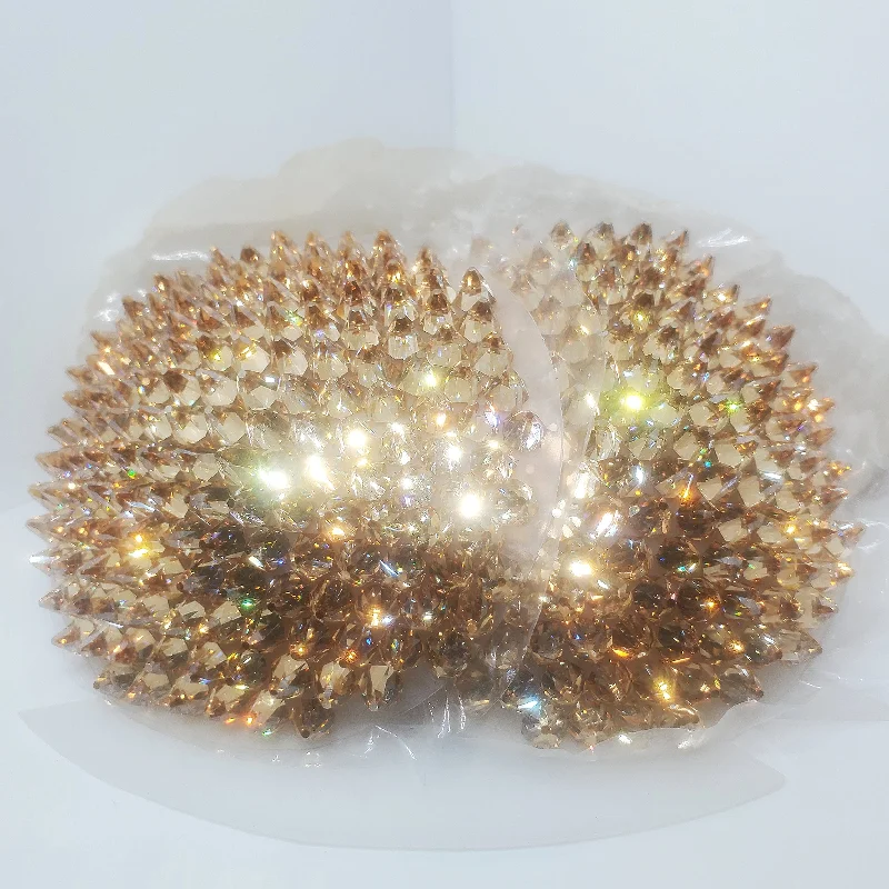 Nipple covers for under thin fabrics-Pure Gold Spikes Bling Pasties