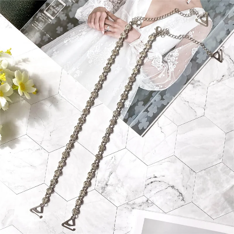 Nipple covers for everyday outfits-Big Rhinestone Jewelry Bra Straps