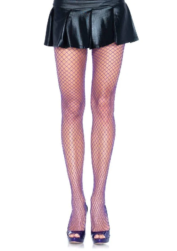 Nipple covers for breathable design-Full Purple Net Stockings