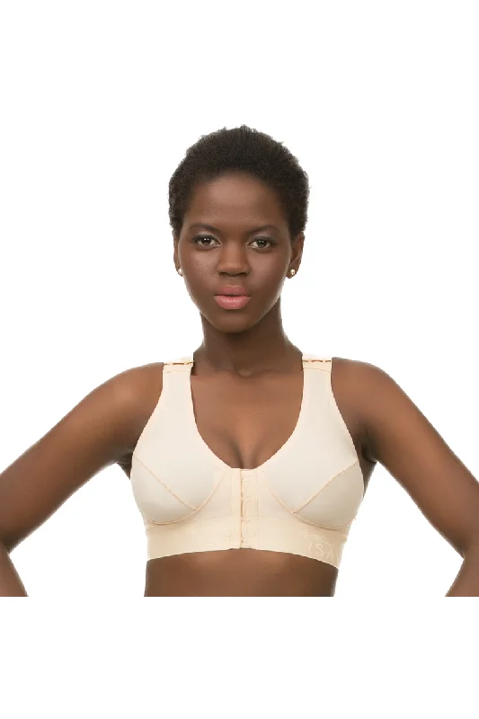 Bras for seamless recovery fit-Brasier Sujetedor Deportivo con espalda cruzada para mujer de corte largo con cierre de ojal y gancho frontal, postquirúrgico de compresión (BR06) Bras for seamless recovery fit-Brasier Sujetedor Deportivo con espalda cruzada para mujer de corte largo con cierre de ojal y gancho frontal, postquirúrgico de compresión (BR06)