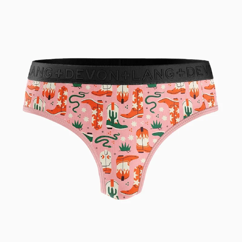 Women's panties for smooth lines under tight clothing-Bria 2.0 Thong - Snakes + Boots