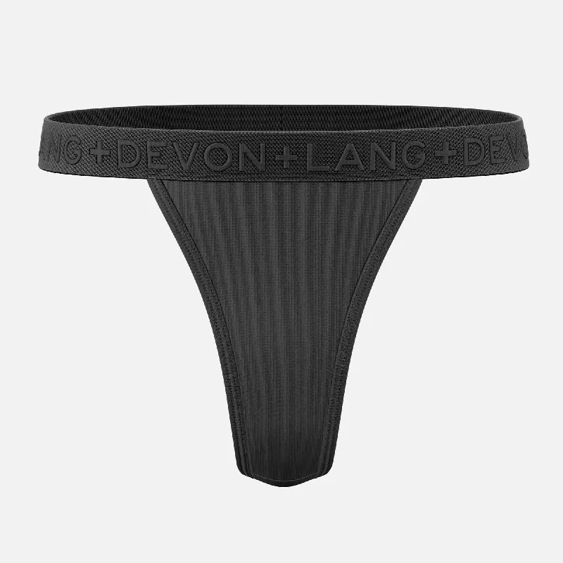Women's panties for after childbirth-Katrina V-Thong - Obsidian
