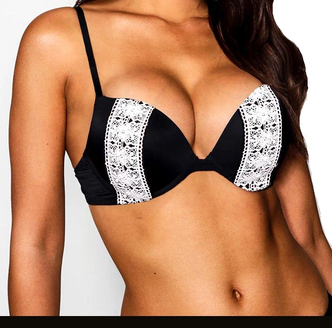 Silk lingerie sets for elegant feel-SUPER PUSH UP BRA MECEDORA MACRAME'
