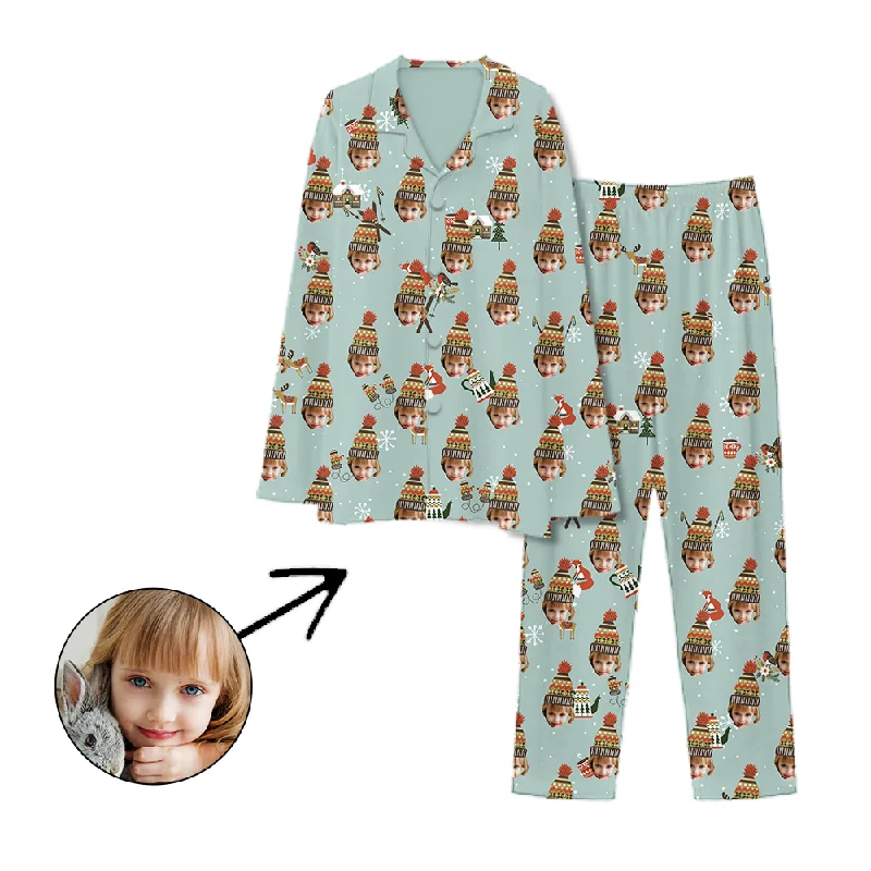 Cute mother and kid same suit for birthday celebrations-Personalised Pyjamas Happy Family