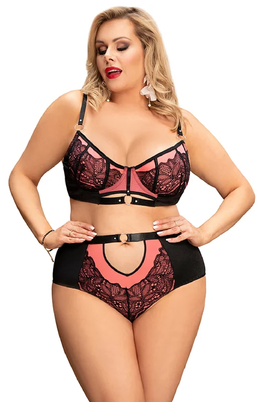 Lingerie sets with bra and garter-YesX YX831Q Bra Set Pink
