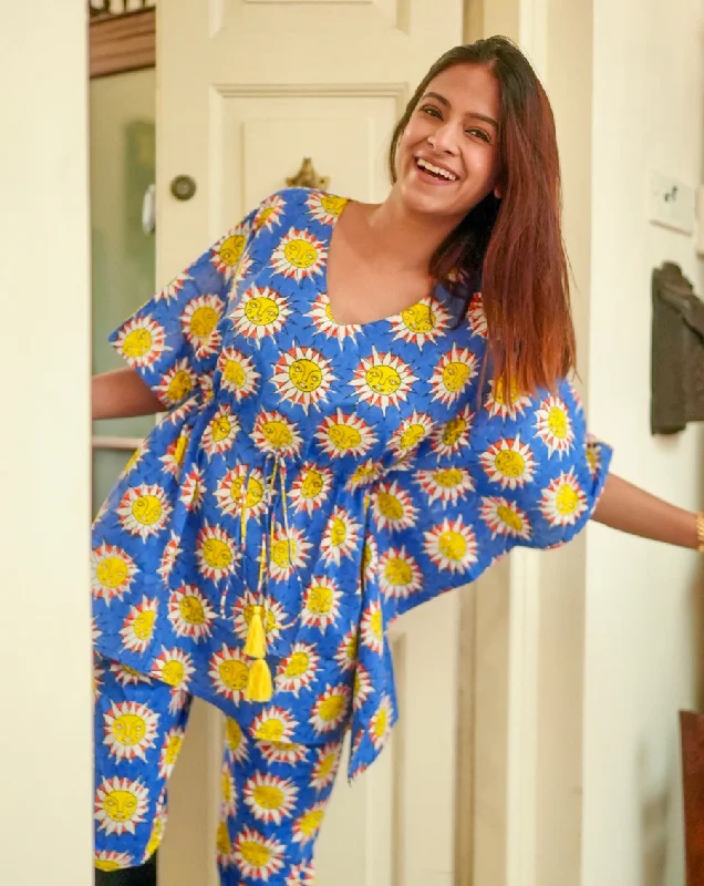 Matching mother and kid same suit for picnics and parks-SunBurn Chill Jams - Soft Cotton Pyjama Set