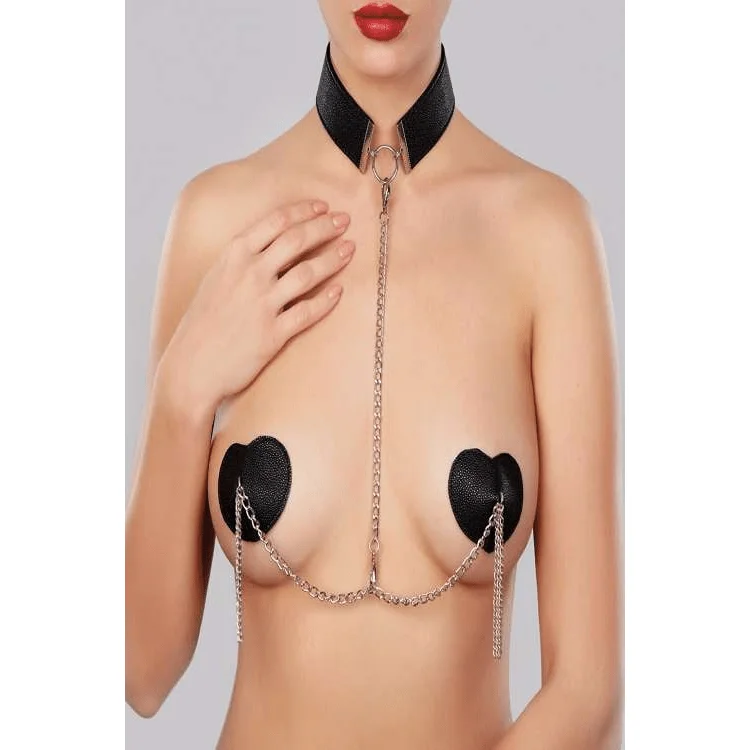 Nipple covers for lightweight, smooth coverage-Le Burlesque Collar And Pasties Set