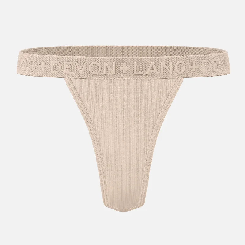 Women's panties for workout support-Katrina V-Thong - Skin Light