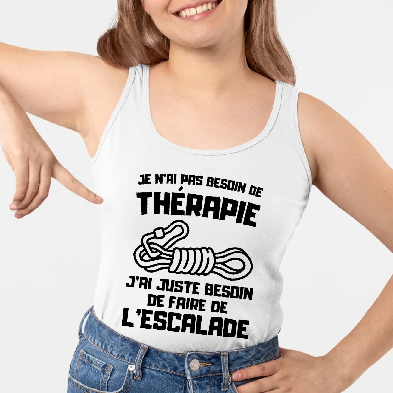 longline tanks for tucking in-Débardeur Femme Je n'ai pas besoin de thérapie juste d'escalade longline tanks for tucking in-Débardeur Femme Je n'ai pas besoin de thérapie juste d'escalade