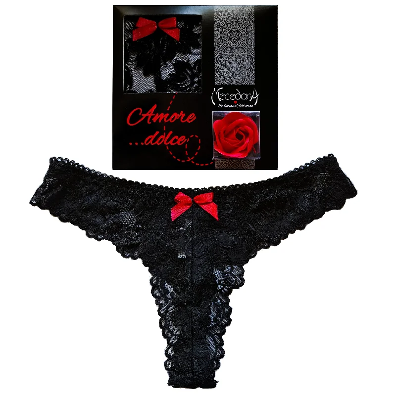 Matching lingerie sets for women-lingerie box mecedora "AMORE DOLCE" rosa rossa perizoma nero Matching lingerie sets for women-lingerie box mecedora "AMORE DOLCE" rosa rossa perizoma nero