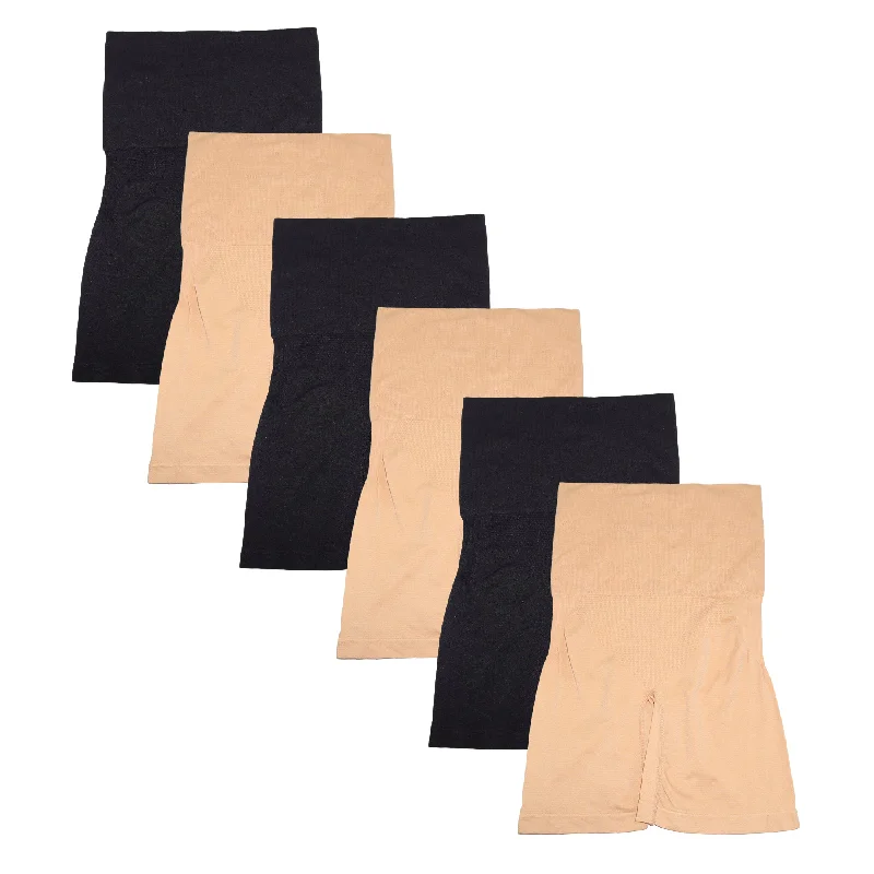 Seamless cotton panties for smooth fit-Seamless High Waist Light Control Shaper Panties (6-Pack)